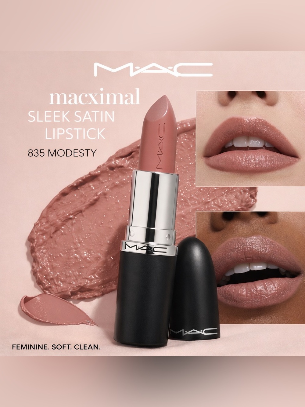 💄 MAC Cosmetics MACximal Sleek Satin Lipstick — Shade 835 “Modesty” — NEW in Box